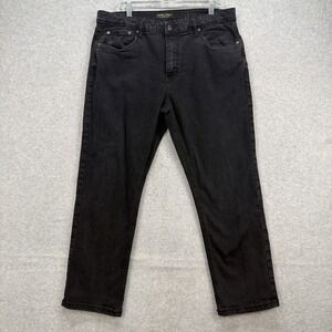 Urban Star Jeans Mens 38x30 Black Denim Pants Straight Leg Stretch Flex Cowboy